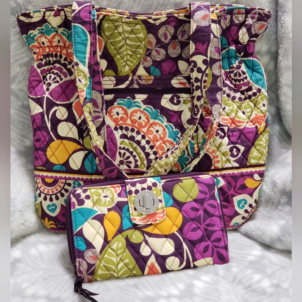 Vera Bradley Satchel Purse & Wallet
